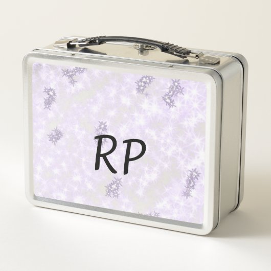 Lila Glitzer Funkelkunst ergänzen Ihren Anfangsbuc Metall Brotdose (Rückseite)