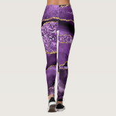 Lila Glitzer Funkelnd Leggings Individuelle Name (Rückseite)
