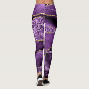 Lila Glitzer Funkelnd Leggings Individuelle Name