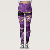 Lila Glitzer Funkelnd Leggings Individuelle Name (Vorderseite)