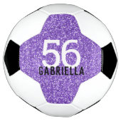 Lila Glitzer Funkelnd Prüfnummer und Name Fußball (Gedreht)