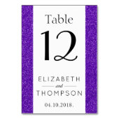 Lila Glitzer, Funkelnd, schlauer Glitzer, Hochzeit Tischnummer (Vorderseite)
