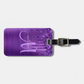 Lila Glitzer für die Pinselzubereitung Gepäckanhänger (Vorderseite horizontal)