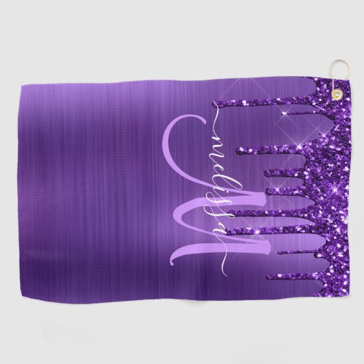Lila Glitzer für die Pinselzubereitung Golfhandtuch (Horizontal)