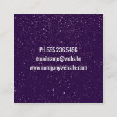 Lila Glitzer-Fußklammern | Silver Glitzer Scribble Quadratische Visitenkarte (Rückseite)