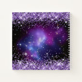 Lila Glitzer Galaxy Cluster Zeichnend Notizblock (Rückseite)