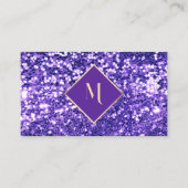 Lila Glitzer Geometric Gold Frame Stilvoll Visitenkarte (Vorderseite)