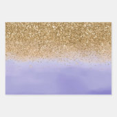 Lila Glitzer Geschenkpapier Set (Vorderseite)