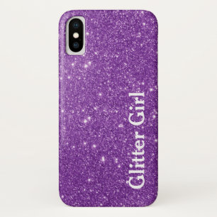 Lila Glitzer Girl Zeigen Sie Ihre Glamour sparkle Case-Mate iPhone Hülle
