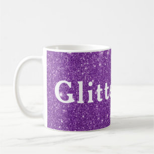 Lila Glitzer Girl Zeigen Sie Ihre Glamour sparkle Kaffeetasse