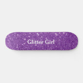 Lila Glitzer Girl Zeigen Sie Ihre Glamour sparkle Skateboard (Horizontal)