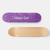 Lila Glitzer Girl Zeigen Sie Ihre Glamour sparkle Skateboard (Horizontal)