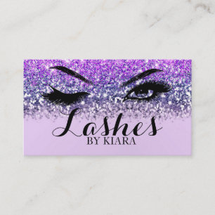 Lila Glitzer Glam Business Cards Visitenkarte