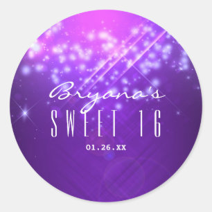 Lila Glitzer Glam Club Vibe PARTY Aufkleber