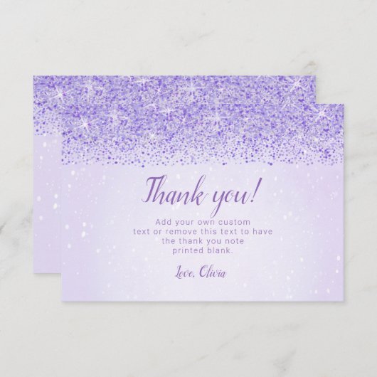 Lila Glitzer, Glam Danke, Karten (Vorne/Hinten)