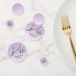Lila Glitzer Glam Personalisiert Sweet 16 Konfetti