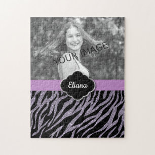 Lila Glitzer Glamour maßgeschneiderte Fotografie Puzzle