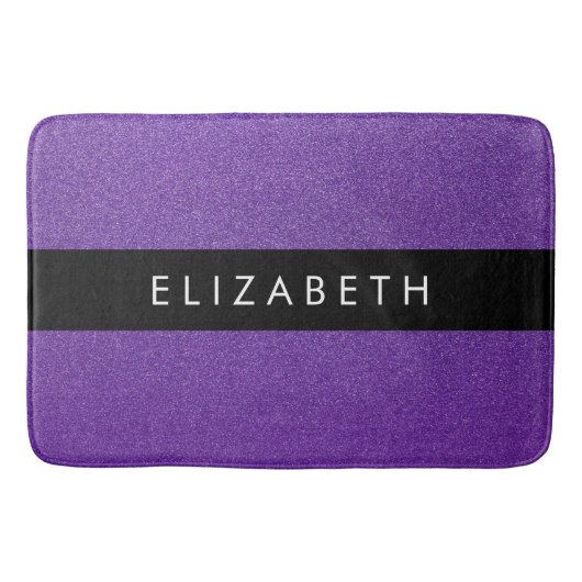 Lila Glitzer, Glitzer Hintergrund, Ihr Name Badematte (Vorderseite)