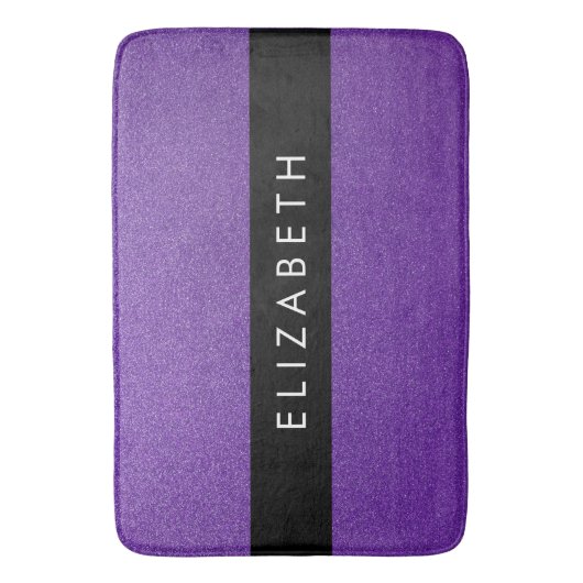 Lila Glitzer, Glitzer Hintergrund, Ihr Name Badematte (Vorderseite Vertikal)