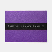 Lila Glitzer, Glitzer Hintergrund, Ihr Name Fußmatte (Vorderseite)