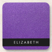 Lila Glitzer, Glitzer Hintergrund, Ihr Name Getränkeuntersetzer (Vorderseite)