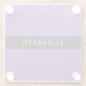 Lila Glitzer, Glitzer Hintergrund, Ihr Name Glasuntersetzer (Rückseite)