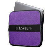 Lila Glitzer, Glitzer Hintergrund, Ihr Name Laptopschutzhülle (Vorderseite Links)