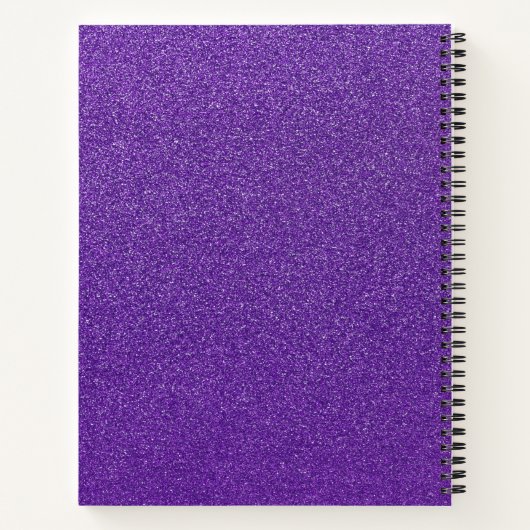 Lila Glitzer, Glitzer Hintergrund, Ihr Name Notizblock (Rückseite)