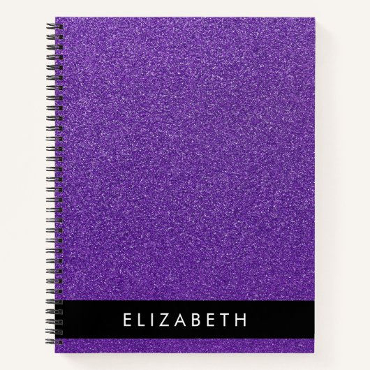 Lila Glitzer, Glitzer Hintergrund, Ihr Name Notizblock (Vorderseite)