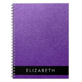 Lila Glitzer, Glitzer Hintergrund, Ihr Name Notizblock (Vorderseite)