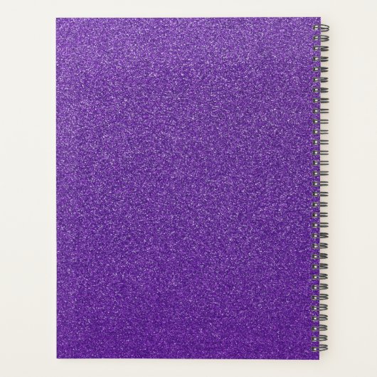 Lila Glitzer, Glitzer Hintergrund, Ihr Name Planer (Rückseite)