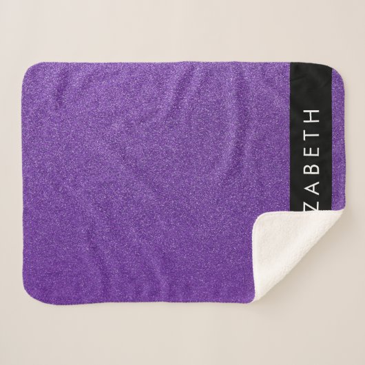 Lila Glitzer, Glitzer Hintergrund, Ihr Name Sherpadecke (Vorderseite (Horizontal))