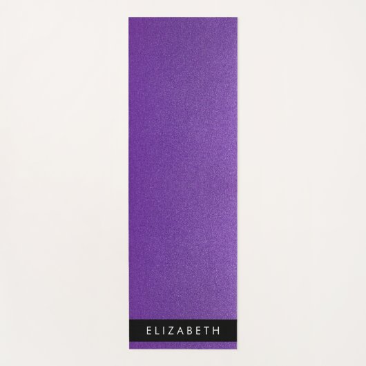 Lila Glitzer, Glitzer Hintergrund, Ihr Name Yogamatte (Vorderseite)