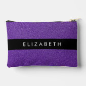 Lila Glitzer, Glitzer Hintergrund, Ihr Name Zubehörtasche (Rückseite)