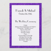 Lila Glitzer, Glitzer Textur, Hochzeitsprogramm Programm (Vorderseite)