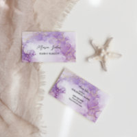 Lila Glitzer Gold Aquarell Business Card