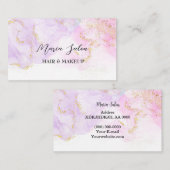 Lila Glitzer Gold Aquarell Business Card Visitenkarte (Vorne/Hinten)