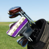 Lila Glitzer Gold Juwelen Monogramm Name Putter Golf Headcover (In Situ)