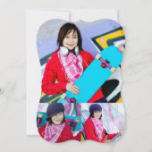 Lila Glitzer Graduate Cutout Graduation Party Einladung (Rückseite)