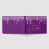 Lila-Glitzer-Graduierungsparty Gästebuch (Voll)