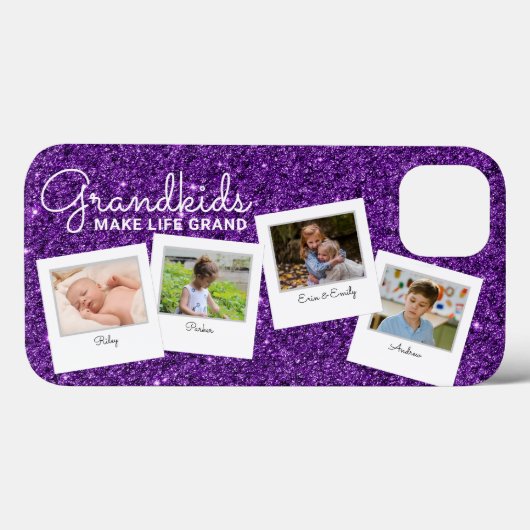 Lila Glitzer Großkinder machen Leben großartig Case-Mate iPhone Hülle (Rückseite (Horizontal))