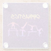 Lila Glitzer Gymnastik Glasuntersetzer (Rückseite)