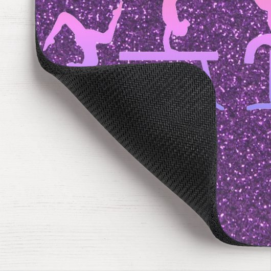 Lila Glitzer Gymnastik Mousepad (Ecke)