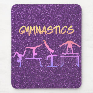 Lila Glitzer Gymnastik Mousepad