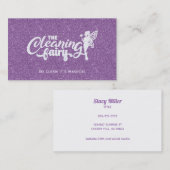Lila Glitzer-Haus-Reinigung Visitenkarten Visitenkarte (Vorne/Hinten)