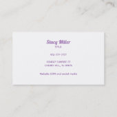 Lila Glitzer-Haus-Reinigung Visitenkarten Visitenkarte (Rückseite)