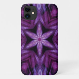 Lila Glitzer Herz und Blume Kaleidoskop Muster Case-Mate iPhone Hülle