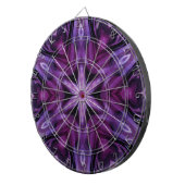 Lila Glitzer Herz und Blume Kaleidoskop Muster Dartscheibe (Vorderseite rechts)