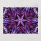 Lila Glitzer Herz und Blume Kaleidoskop Muster Postkarte (Vorderseite)