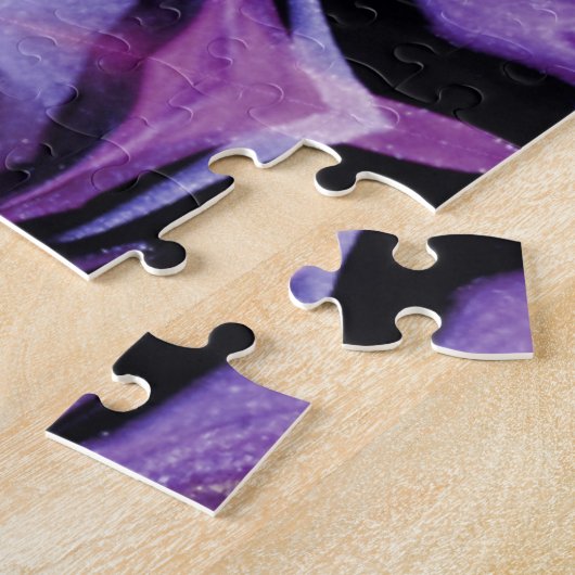 Lila Glitzer Herz und Blume Kaleidoskop Muster Puzzle (Seite)